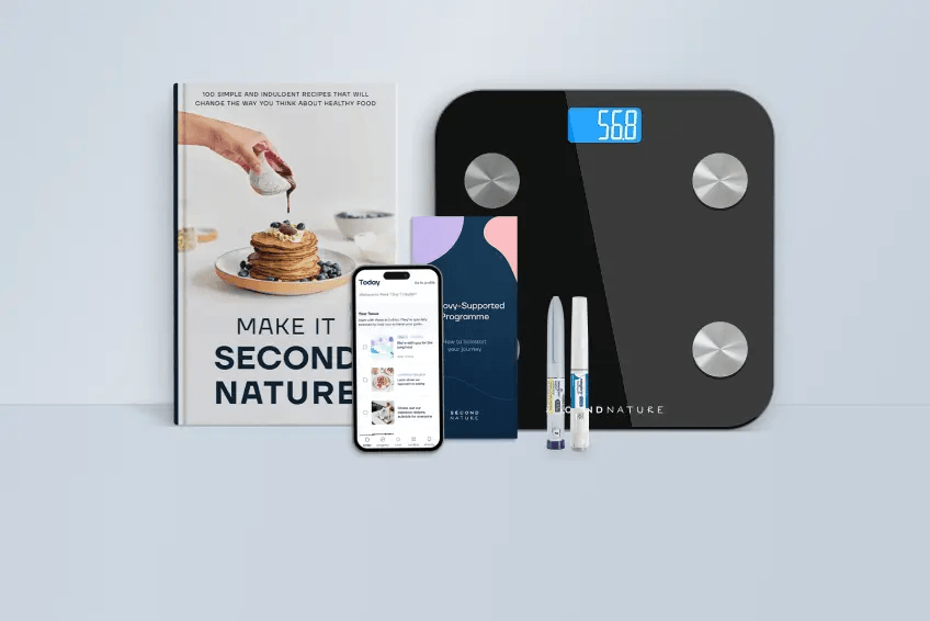 The Second Nature programme cook book app, medication and scales